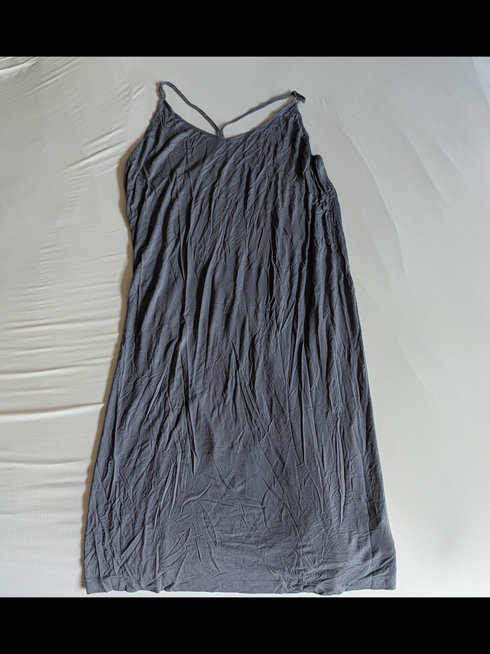 GAP Charcoal Gray Modal V‑Neck Racerback Sleep Slip